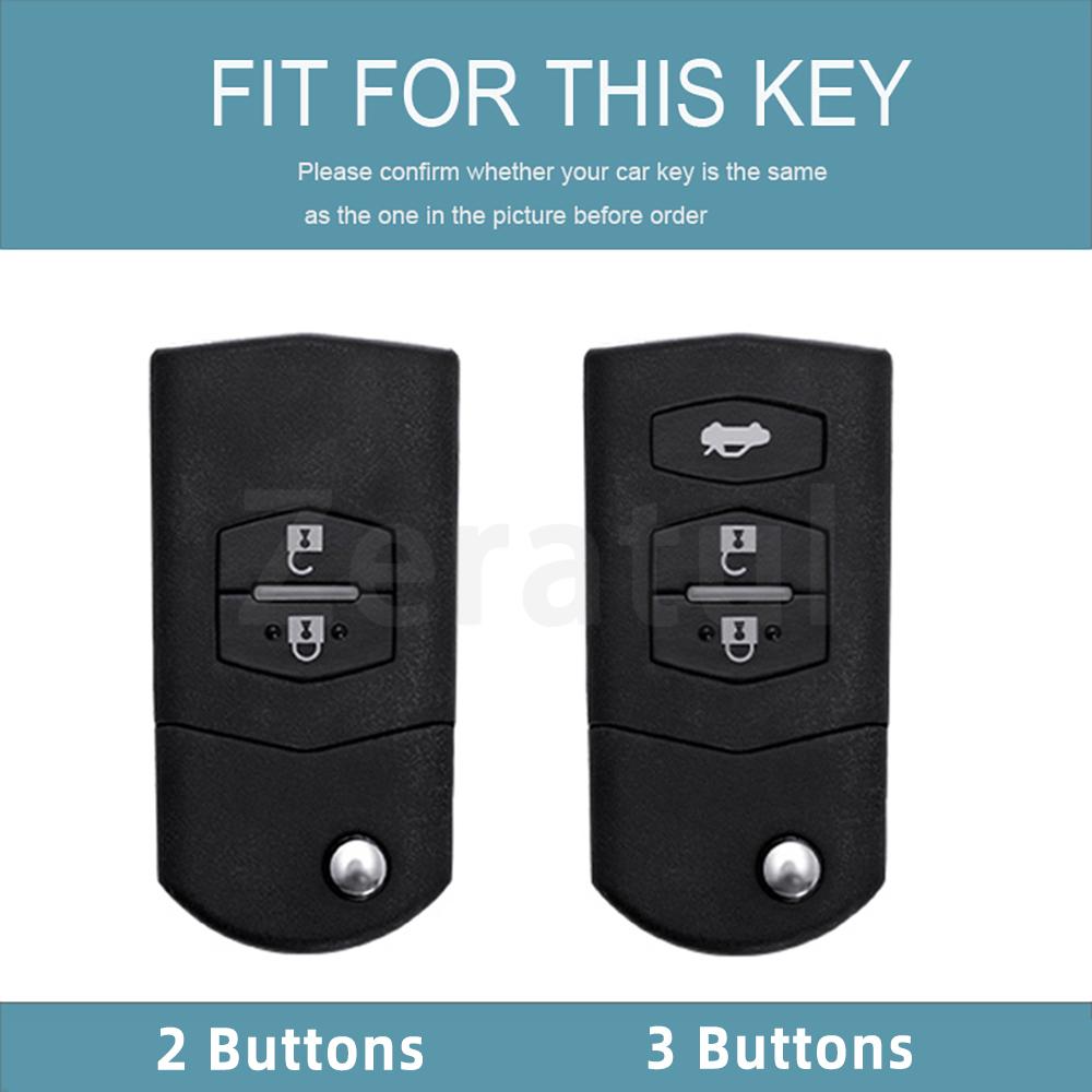2/3 Button Gold Edge Tpu Flip Folding Keyless For Mazda 3 5 6 Series M6 Rx8 Mx5 Remote Car Key Case Fob Shell Holder Accessories