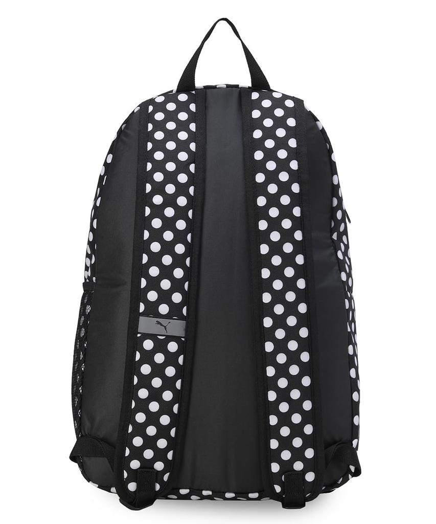 Puma Phase AOP Backpack 2024 One Size 079948, Spring/Summer Colorway, Black/Polka Dot, AOP(08),