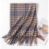 Autumn and Winter Korean Atmosphere Houndstooth Plaid Scarf Contrasting Color Thickened Long Scarf  Simple and Versatile for Couples