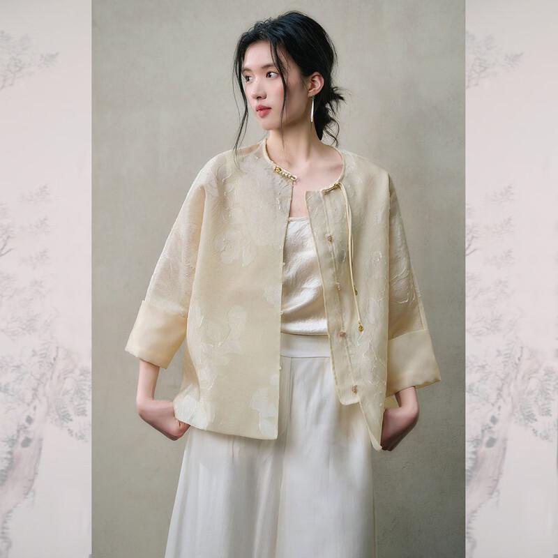 

JK&JS Новый топ в китайском стиле с тонким жаккардовым узором XL