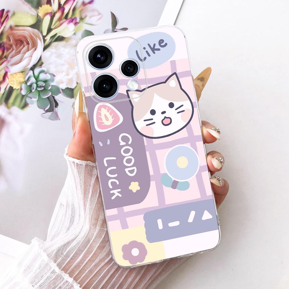 Transparent For Oppo Reno15 Cover Luxury Cute Cat Fashion Butterfly Cool Painted Bumper Casing For Oppo Reno15 5G CPH2825 Case