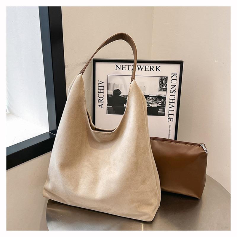 Crossbody bag suede bag women's new versatile shoulder bag retro large-capacity commuter tote bag