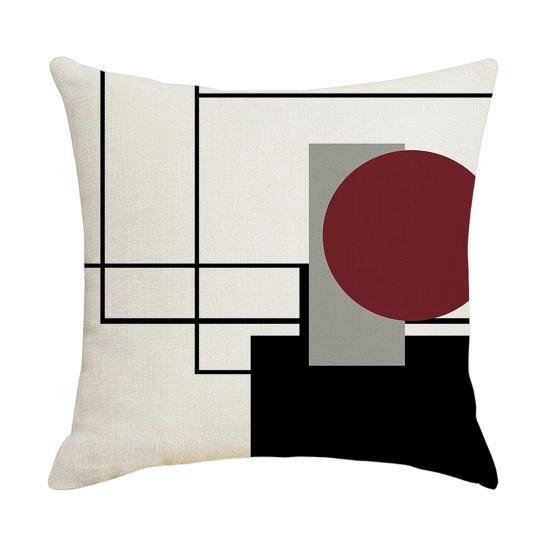 Geometric Cushion Cover, Modern Abstract Throw Pillow Cover, Decorative 18x18 Inch Washable Pillow Case for Sofa Couch Car Seat Decor