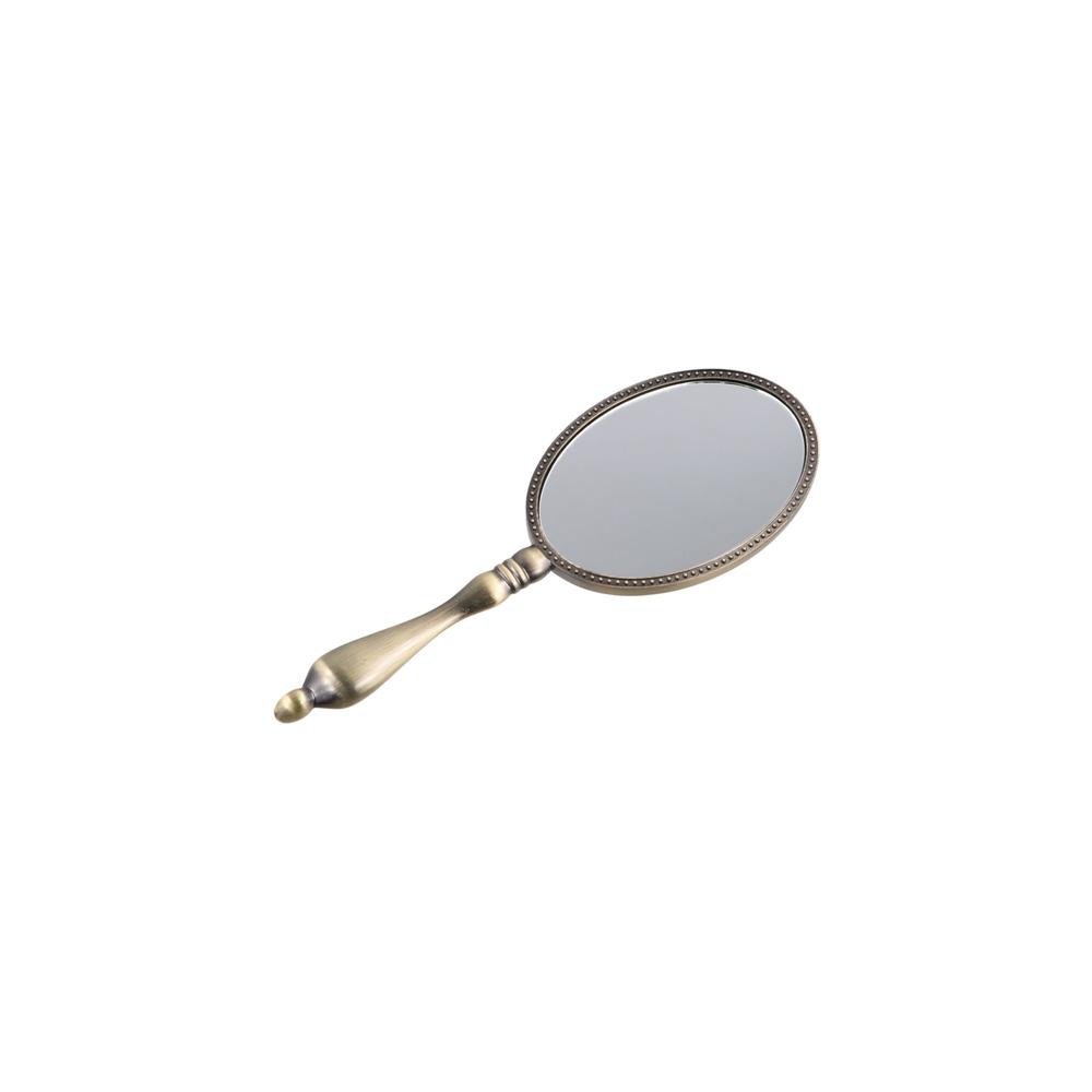 Portable Oval Hand Mirror Handheld Cosmetic Mirror Personal Handle Makeup Mirror Desktop