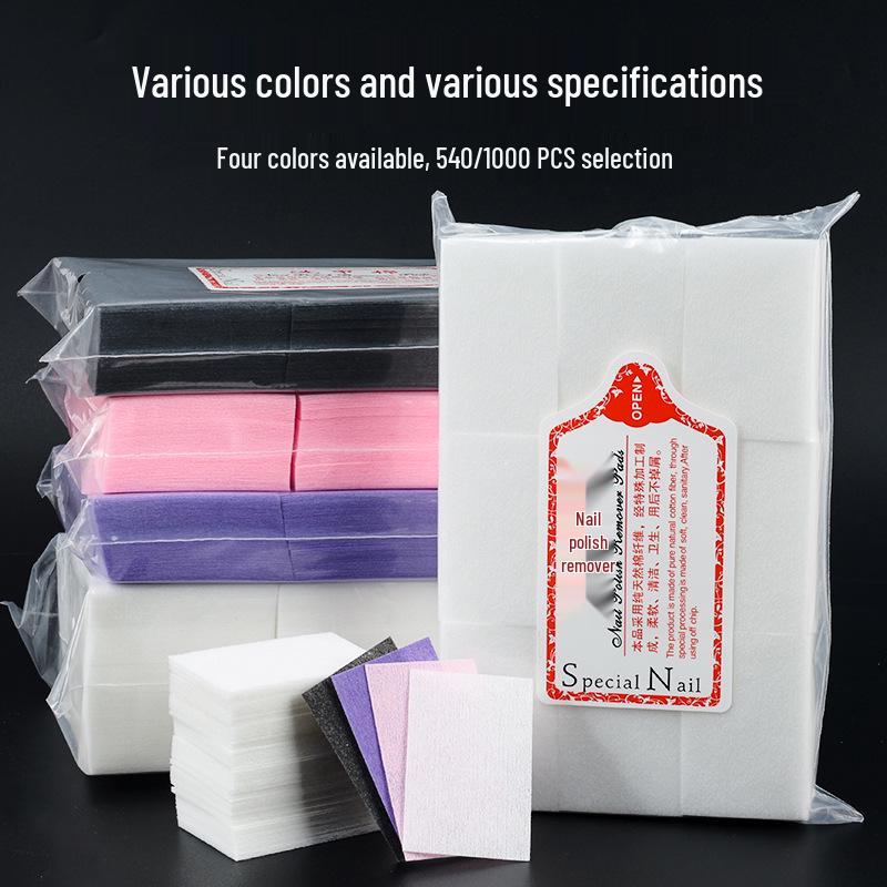 Thickened Disposable Fiber Nail Polish Remover Pads - Non-Shedding Cotton Wipes for Nail Art & Makeup Removal
