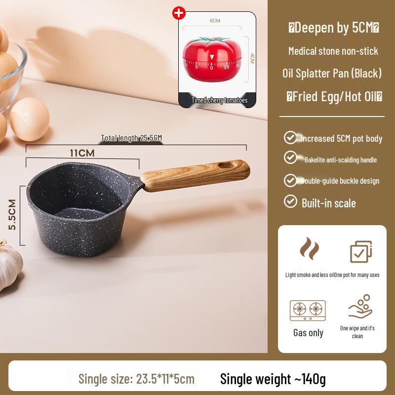 Maifan Stone Non-Stick Oil Splatter Mini Pan for Fried Eggs