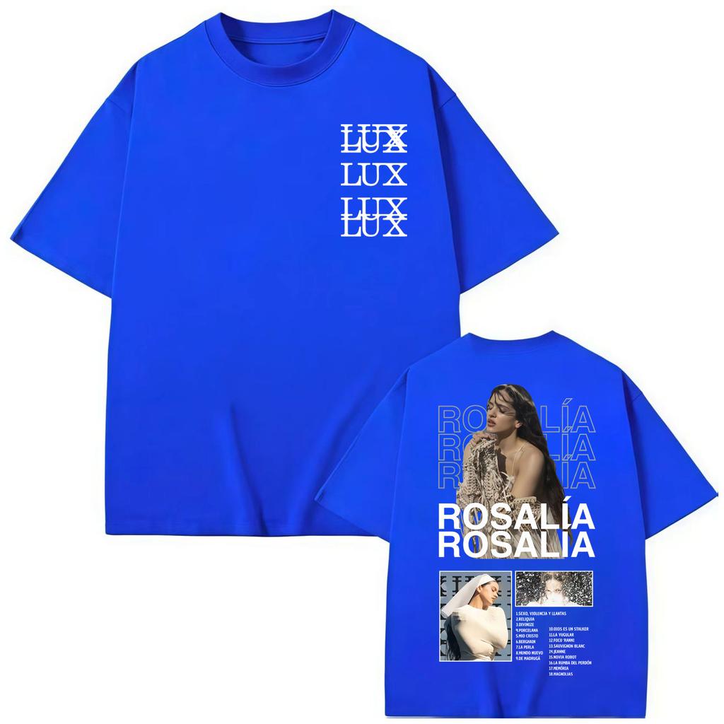 Singer Rosalia LUX Graphic T Shirts Men's Women's Fashion Aesthetic Short Sleeve T-shirt Cotton Oversized T-shirts