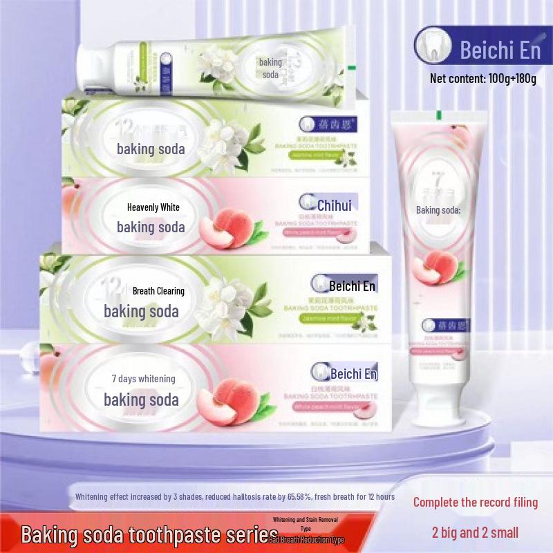 Cherry Blossom & White Peach Whitening Fluoride Toothpaste - Fresh Breath & Stain Removal.