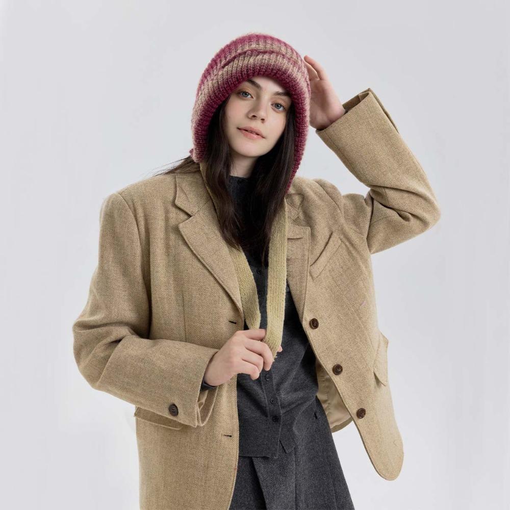 DIMANAF Women Hat Fashion Thick Knitted Hat New Lady 2025 Warm Winter Autumn