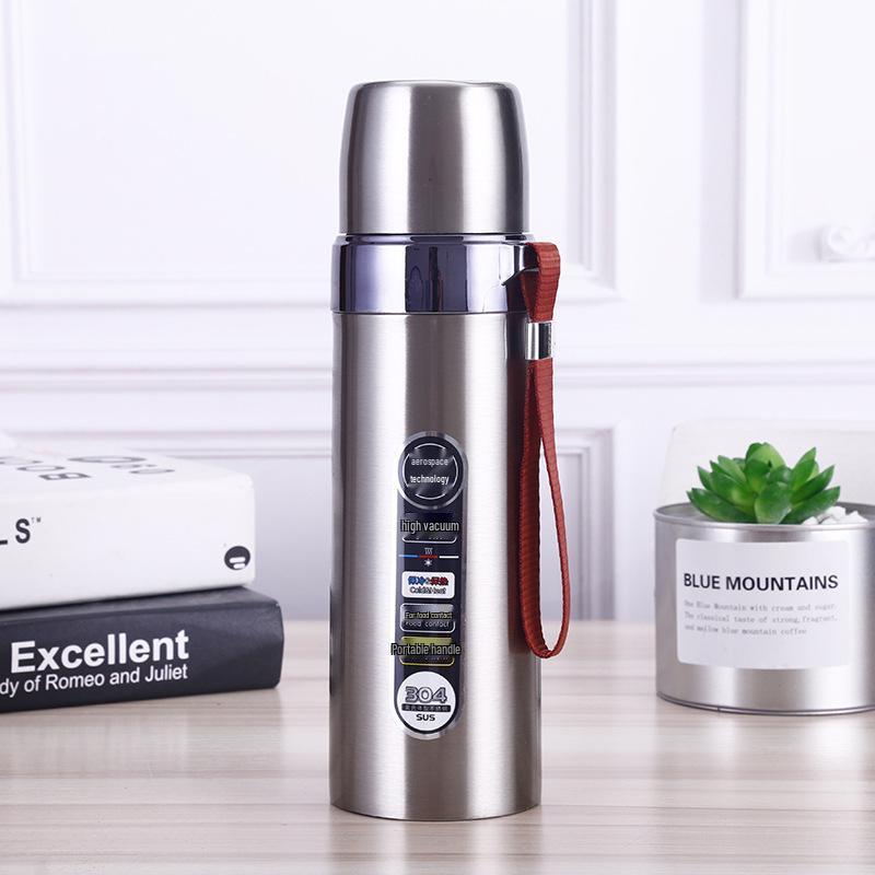304 Stainless Steel Portable Insulated Bullet Head Thermal Water Bottle, Large Capacity