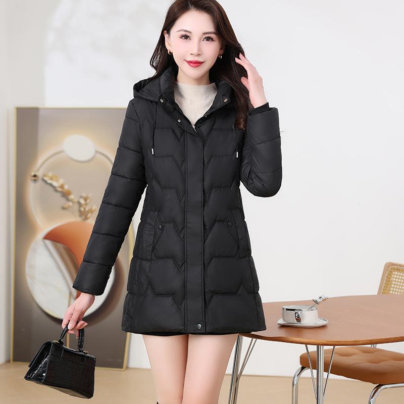 Cotton Women's 2025 Winter New Korean Slim Padded Jacket Mid-length Fashion Cotton Jacket