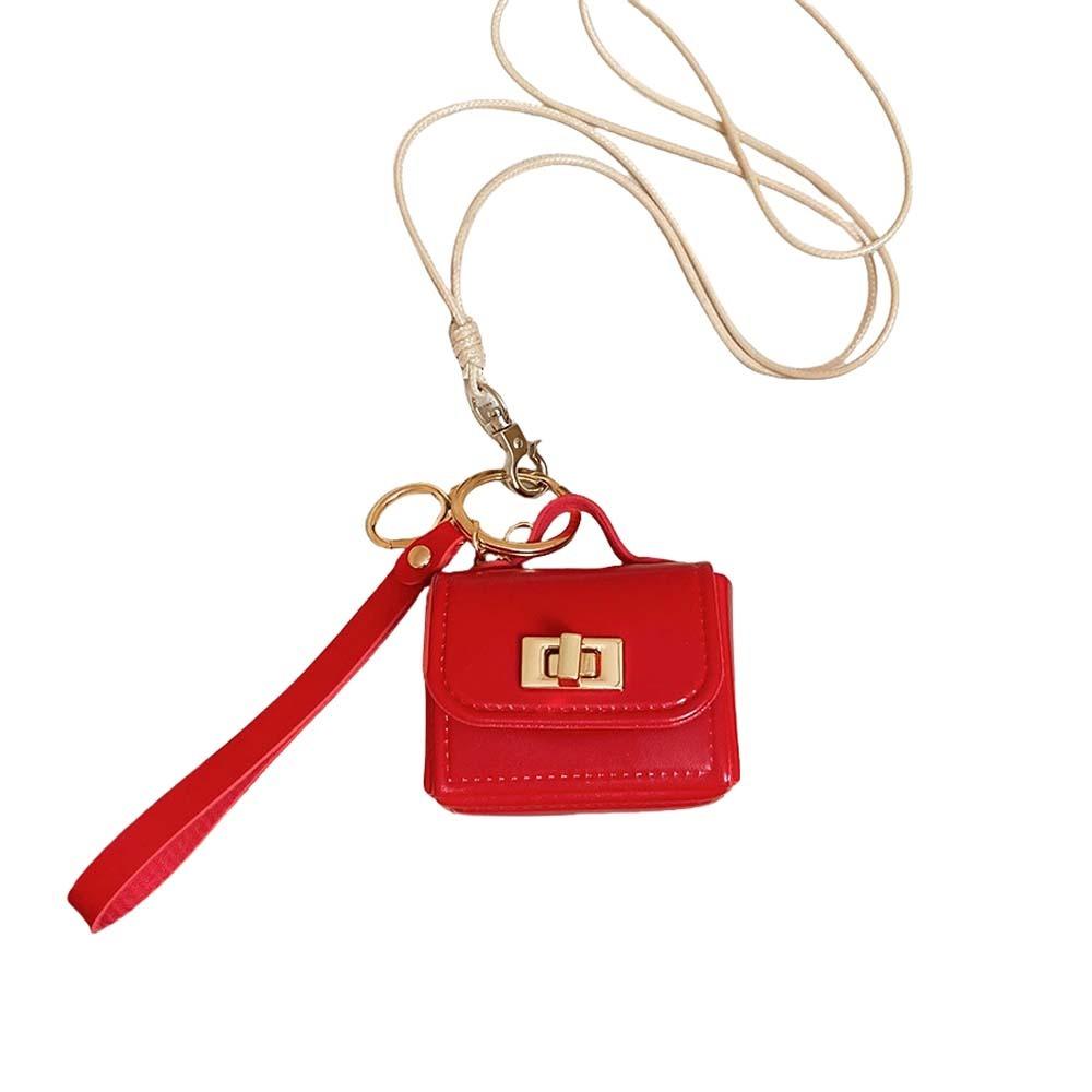 

Длинный кошелек для монет, ожерелье, кожаная подвеска, цепочка для свитера, мини-кожаная сумка, ожерелье, путешествие, отпуск красный