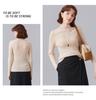 Women's Fine Wool Seamless Knit Shirt, Semi-High Neck Base Layer, Winter Inner Wear