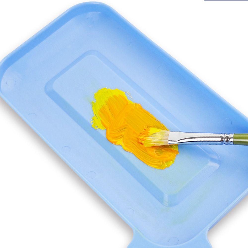 Multifunctional Paint Box Rectangular Blue Palette 3-in-1 Brush Washer Brush Bucket  Oil Painting