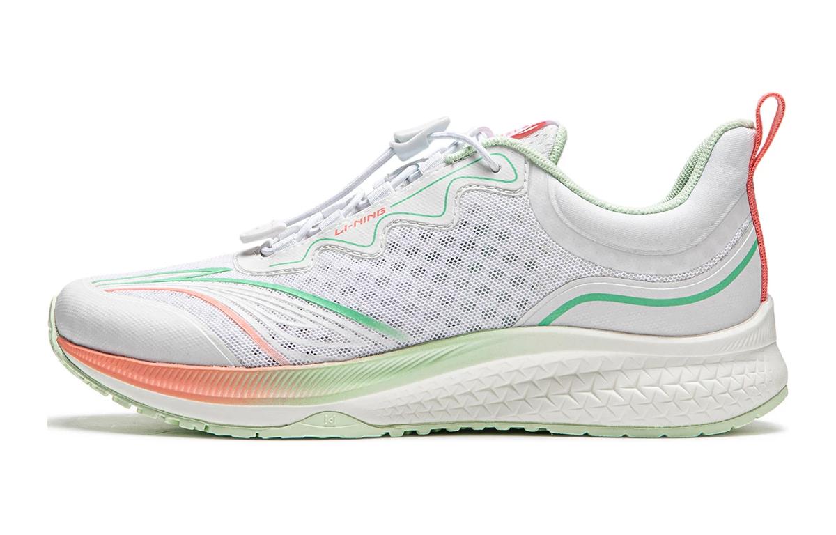 Li Ning YOUNG Light Leap 1.0 Fabric Drawstring Low top Kids Running Shoes White Green YKFU076-8 33