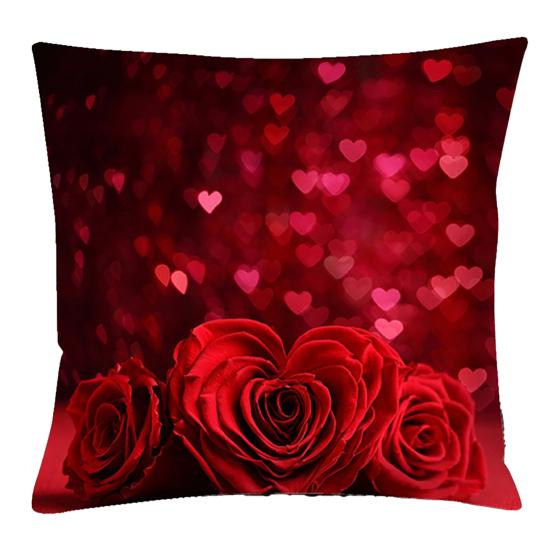 

Чехол на подушку с односторонним принтом, украшение из персиковой кожи с принтом красной розы, декоративная наволочка для дивана 5