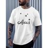 European Size Aries Men's Summer Short-sleeved T-shirts, Fashionable and Trendy Printed Men's Bottoming Shirts, Spring and Summer Round Neck Tops