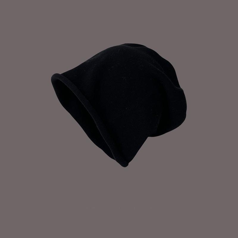 Versatile Hat Style Simple Solid Color Rolled Edge Warm Hatsbeanie Knitted