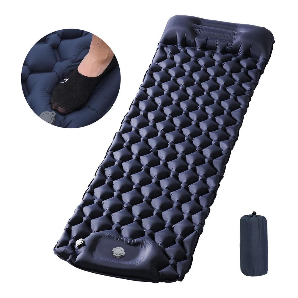 TPU Inflatable Foot-Pumped Camping Pad: Lightweight Outdoor Air Mattress, Moisture-Proof for Mountaineering and Naps