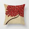 Red Leaves Lovers Valentine's Day Series Pillow Case Maple Leaf Falling Pillows Cover Tree Pattern Retro Cushion Pillowcases