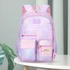 Girls Backpack Rainbow Students Schoolbag Large Capacity 180 Degree Opening Classification Storage Pockets Kindergarten Elementary Middle School Book