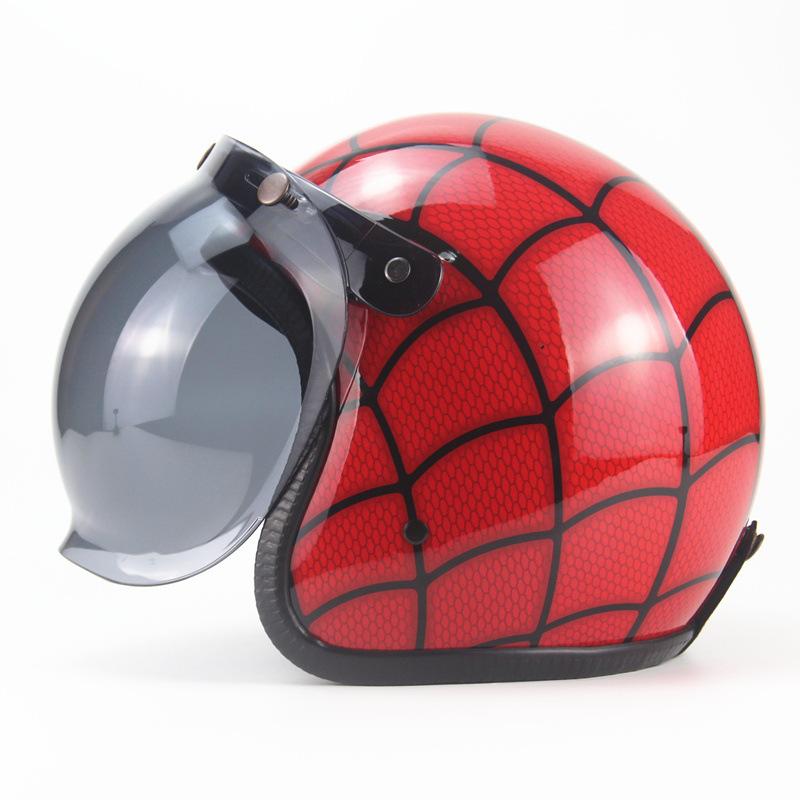 Four Seasons Retro Helmet Leather Personality Helmet Electric Vehicle 3/4 Half Helmet Big Turtle King Pedal Helmet