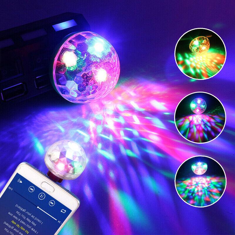 Mini Tragbare USB Kristallkugel Licht LED Bunter Effekt Geräuschgesteuert Bühnenlampe Heim Party Dekoration