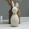 Kaninfigur 3D-printad med räfflad textur Kaninstaty med vikt öra Design för Hem Bordsyta Bokhylla Dekoration