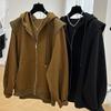 Plus Size Casual Meat-covering Hooded Zipper Sweater Women's Spring and Autumn Loose All-match Cardigan Jacket