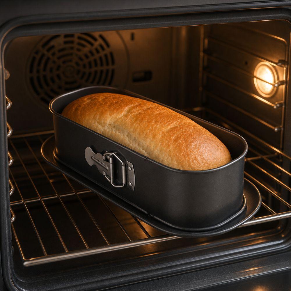 Durable Carbon Steel Oval Removable Bottom Cake Pan Snap Fastener Non-Stick Chiffon Cake Pan Heat-resistant Baking Pan Oven