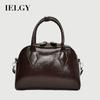 Handbag Niche Oil Wax Leather Boston Female Bag Fashion Commuter Bag