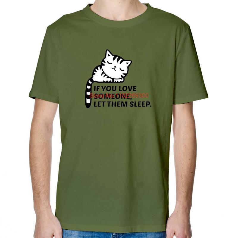 Sleeping Cat TShirt Funny Shirts Graphic Tee Tops TShirt New Arrival Goods High Quality Short Sleeve Tee Cotton Mens TShirts