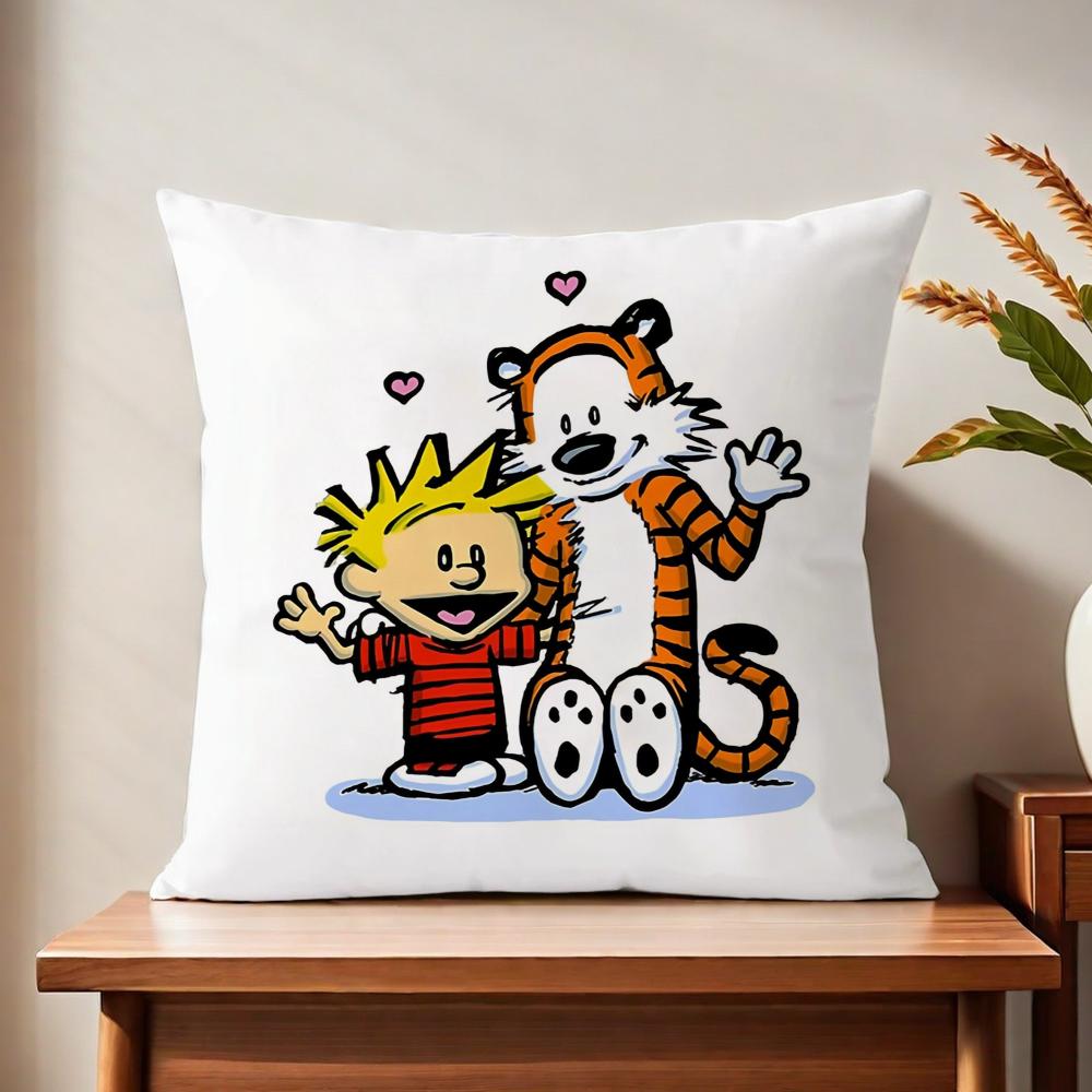 Ccalvinn Logo Anime Cute Cushion Cover For Pillow Printing Sofa Decoration Home Car Room Coffee Shop Office Nordic Simplicity