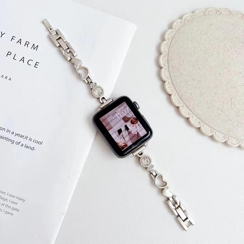 Strap Fpr Apple Watch S10 S9 8 7 Chain Stainless Steel Watchband iWatch 46mm 42mm 45mm 41mm 49mm Slim Replacement Band Bracelect