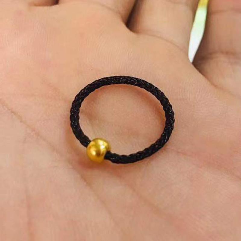 Glücksbringer, schwarz, rot, Seil, geflochten, Paarring für Damen und Herren, goldfarben, Liebhaber, Hochzeit, Transferperlen, Ring, Jahrestagsgeschenk