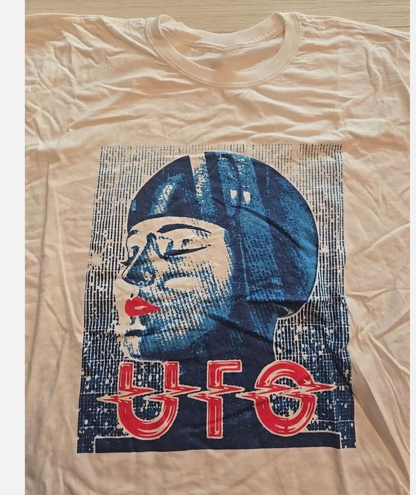 Vintage UFO Band Usa Concert White Cotton Unisex T-Shirt