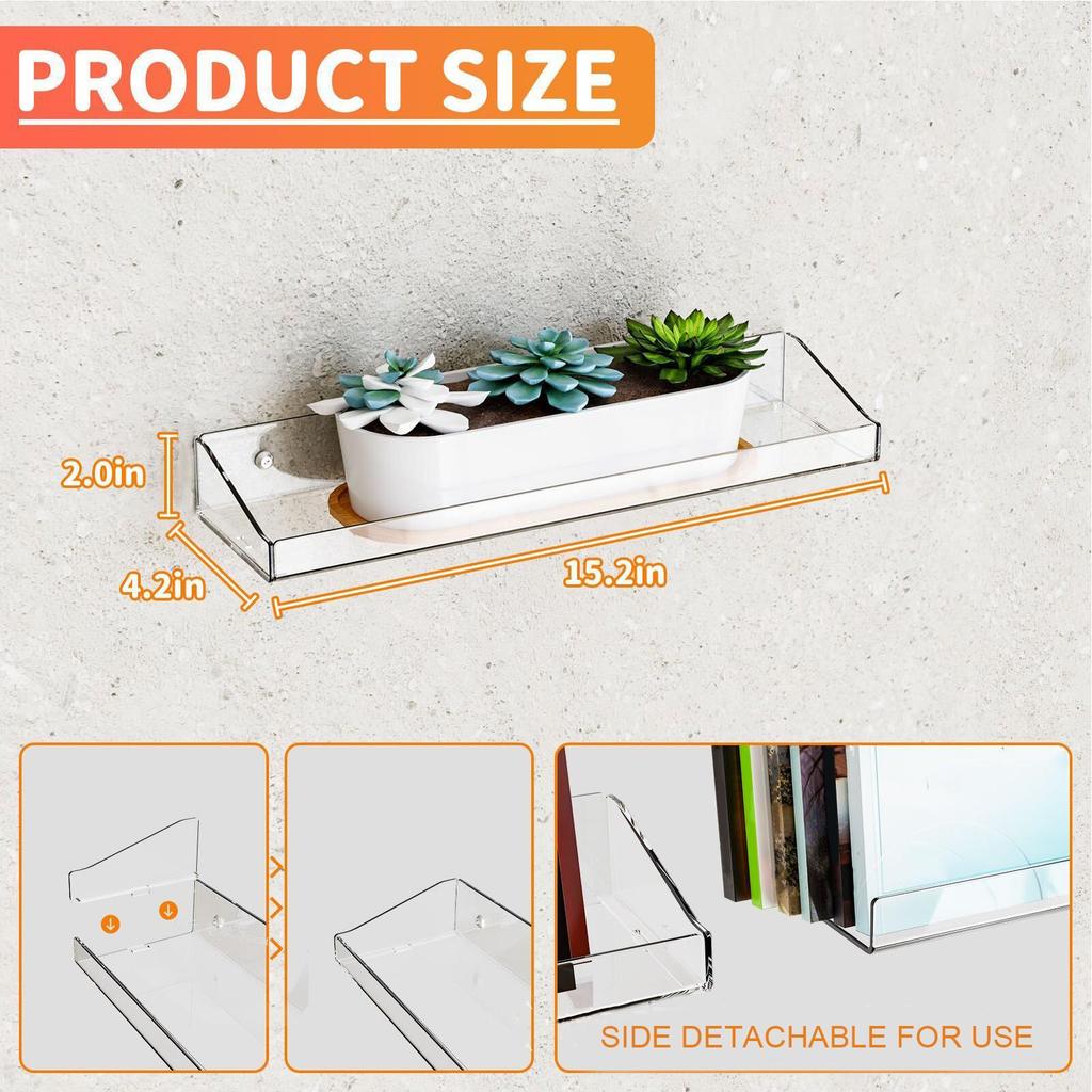Shelves For Room Wall Clear Home Organizer Rack Living Room Floating Shelves For Makeup Book Decoration Perfume Bottle Action