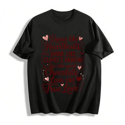 Dance Like Heartbeats Love Themed Graphic Tee For Women Pure Cotton T-shirt