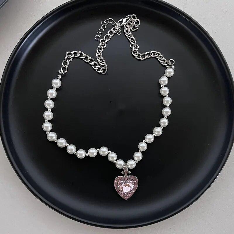 Vintage Perle Liebe Schmetterling Spinne Anhänger Halskette Für Männer Frauen Gothic Hip Hop Kreuz Mond Kette Lange Schmuck Halloween