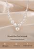 Luxurious S925 Sterling Silver Clavicle Necklace with Crushed Silver and French-Style Round Imitation Pearls.