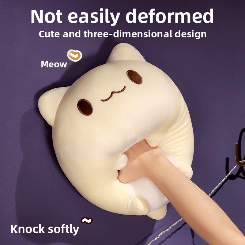 Almofada de Pelúcia de Gato com Pelúcia Curta Super Macia Para Crianças e Adultos