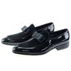 Handmade Men's Genuine Leather Patent Suede Loafers Patchwork Bow Tie Dress Shoes for Wedding Banquet Formal Occasions