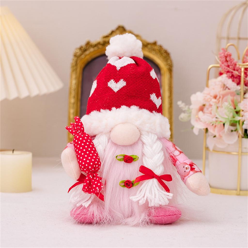 Valentine's Day Glowing Doll Home Decoration Gift Hand-held Candy Gift Knitted Glowing Doll