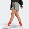 Adidas Logo Print Elastic Casual Shorts Women Shorts Green IC0254