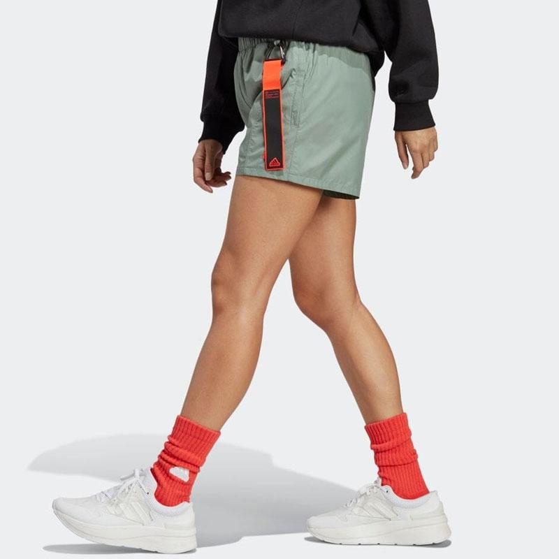 Adidas Logo Print Elastic Casual Shorts Women Shorts Green IC0254
