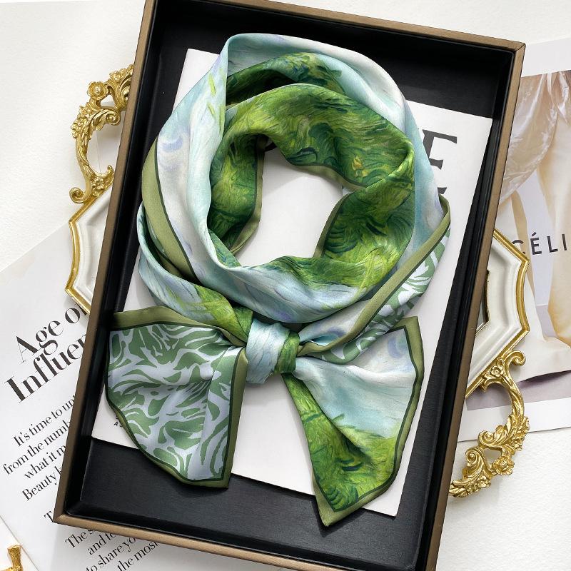 Long Small Silk Scarf Women's Autumn and Winter Versatile Thin and Narrow Scarf with Shirt Fashion Headband New Decorative Scarf
