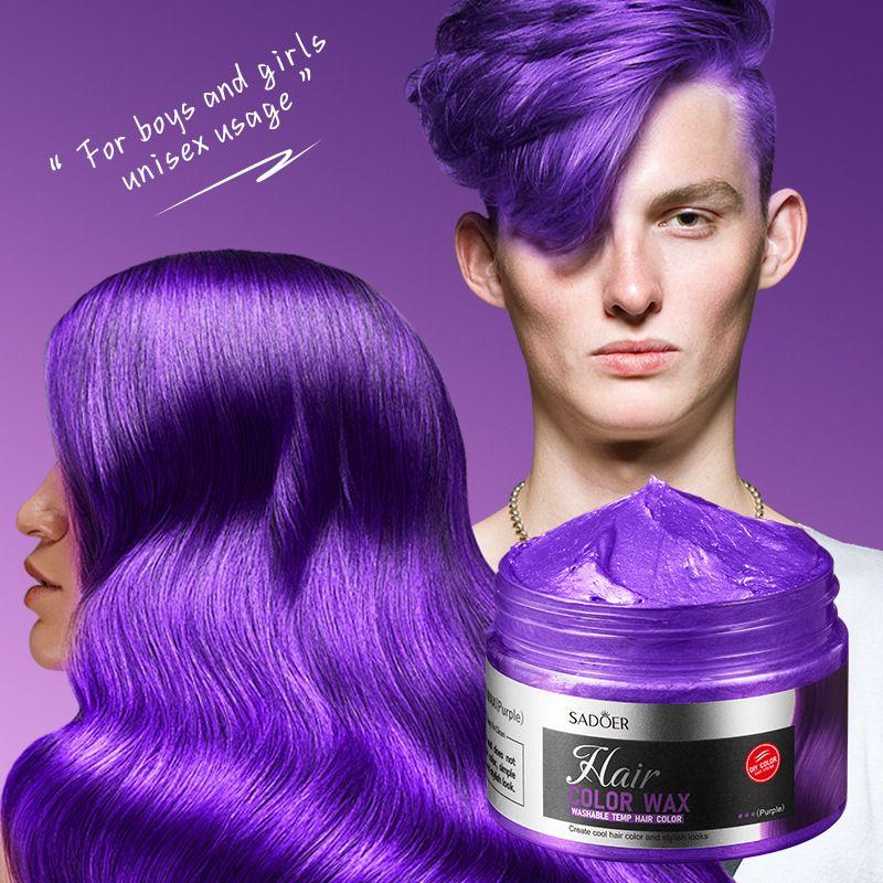 Purple Hair Wax Natural Volume Styling Cream Long Lasting Hold Lightweight Non Greasy Formula for All Hair Types