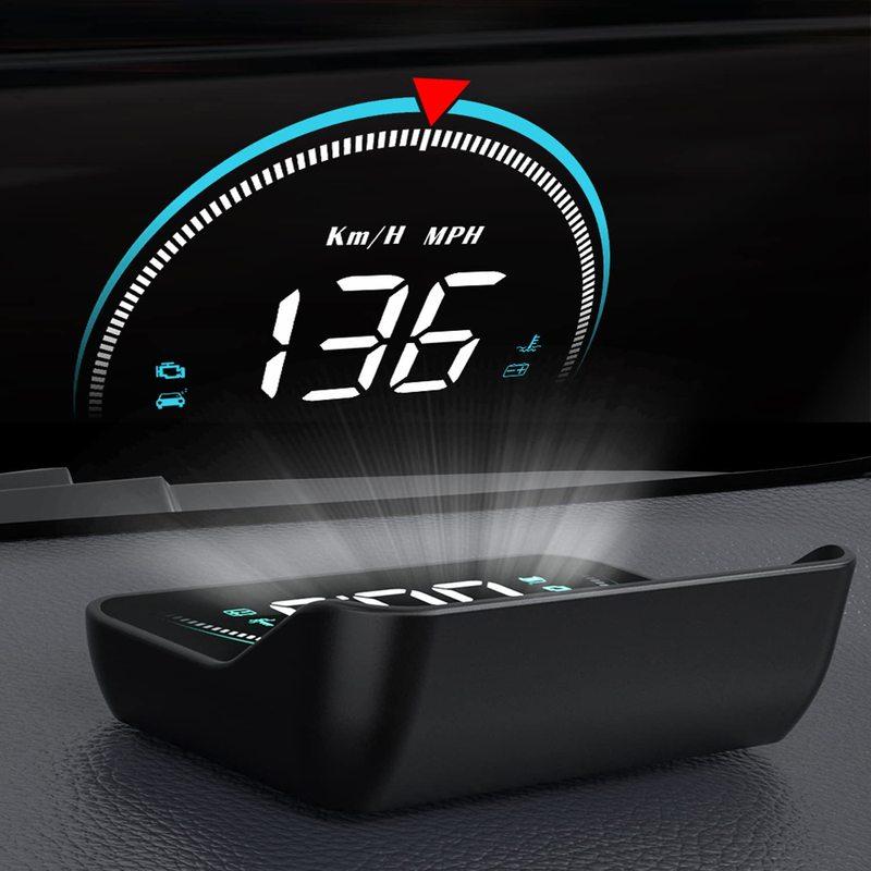 M8 Car HUD Head Up Display OBD2 Overspeed Warning Auto Electronic Water Temperature LED Digital Projector Windshield