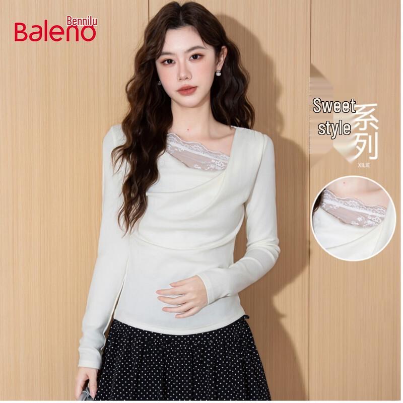 

Baleno Women s Lace Cowl Neck Long-Sleeve Top M