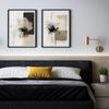 Abstract Vintage Minimalist Flower Poster Beige Black Botanical Canvas Painting Print Wall Art Decorative For Living Room Decor